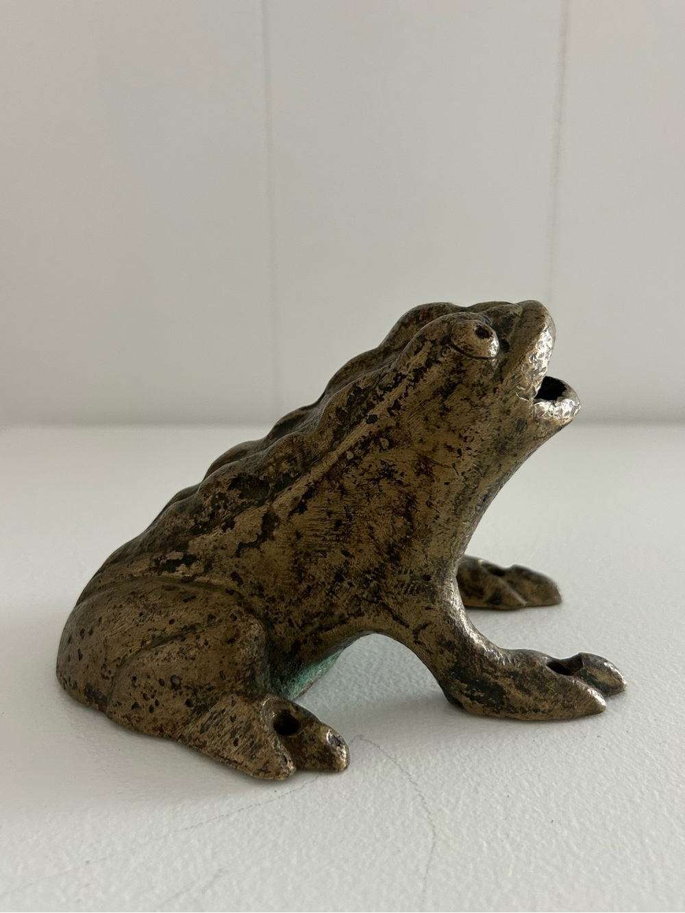 Vintage Brass Frog Lawn Sprinkler Head Heavy Metal Garden Decor Figurine